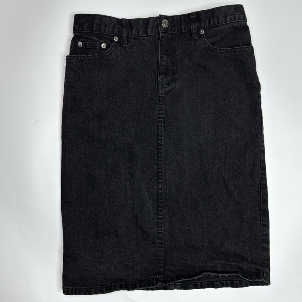 Vintage Ralph Lauren Black Cotton Pencil Skirt Size 2